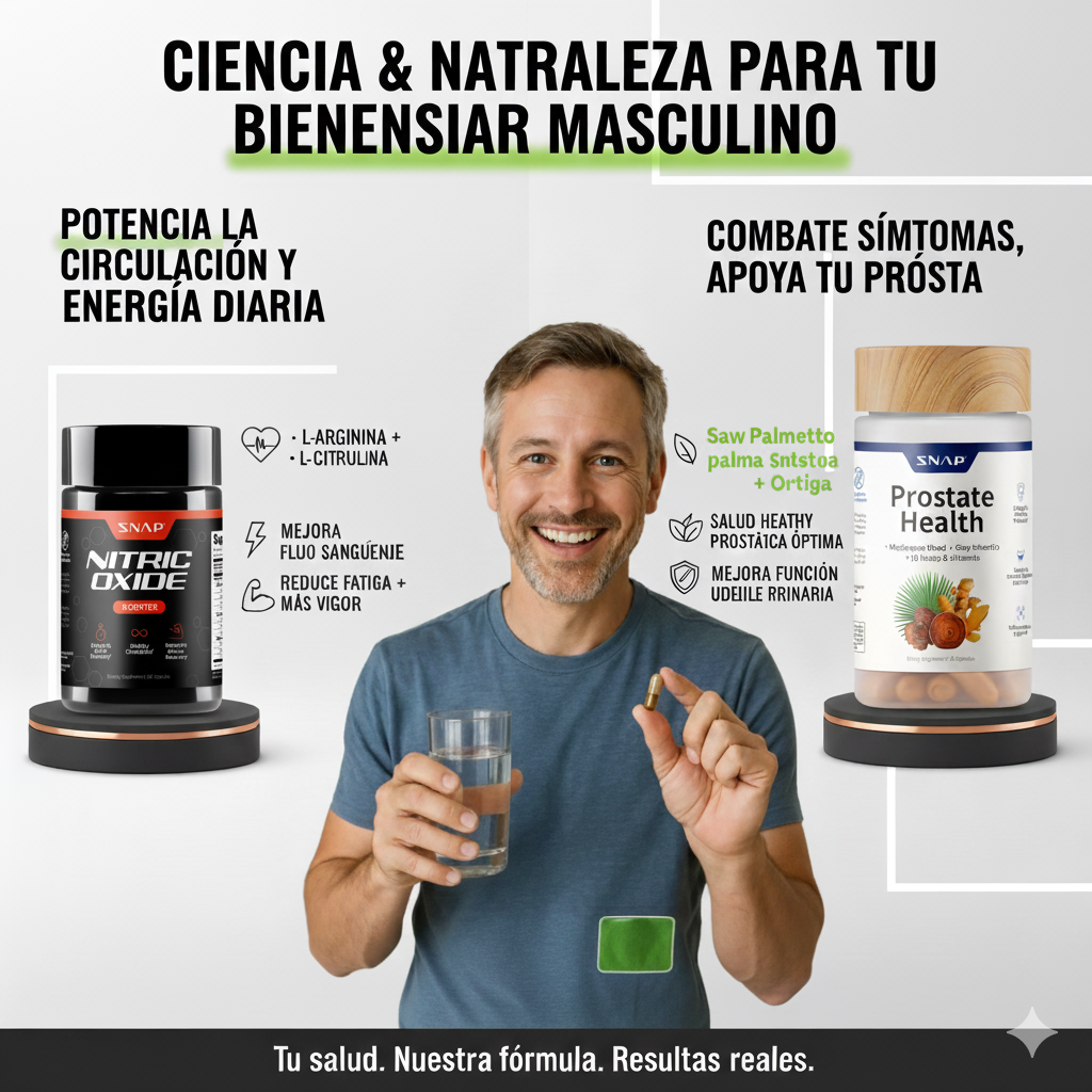 Nitric Power™ + Prostate Balance – Pack 2x1 🧠💪 Energía, Potencia y Bienestar Masculino  Con Saw Palmetto 🌿, L-Arginina ⚡ y Extractos Medicinales (120 cápsulas)