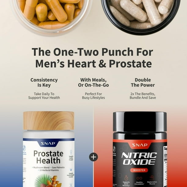 Nitric Power™ + Prostate Balance – Pack 2x1 🧠💪 Energía, Potencia y Bienestar Masculino  Con Saw Palmetto 🌿, L-Arginina ⚡ y Extractos Medicinales (120 cápsulas)